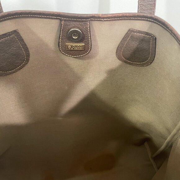 Authentic VINTAGE GUCCI Sherry Line Interlocking GG Tote Bag - Picture 8 of 16